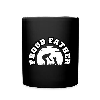 Proud Father Little Boy White - Tasse einfarbig - Schwarz - Vorne