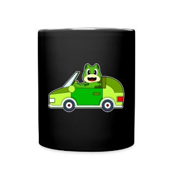 Frosch Auto - Tasse einfarbig - Schwarz - Vorne