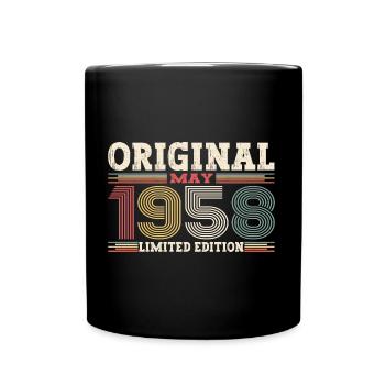 Original Mai 1958 Jahrgang 1958 Geburtstag 1958 - Tasse einfarbig - Schwarz - Vorne