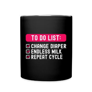 To Do List Parenting - Full Colour Mug - black - Front