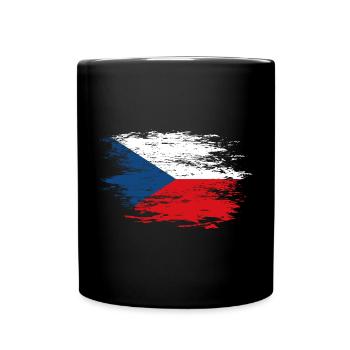 Drapeau de la République tchèque utilisé - Mug uni - noir - Devant