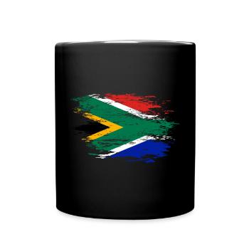 Drapeau de l’Afrique du Sud utilisé - Mug uni - noir - Devant
