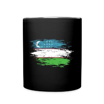 Drapeau de l’Ouzbékistan utilisé - Mug uni - noir - Devant