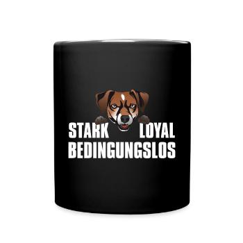 Jack Russel Stark - Loyal - Bedingungslos - Tasse einfarbig - Schwarz - Vorne