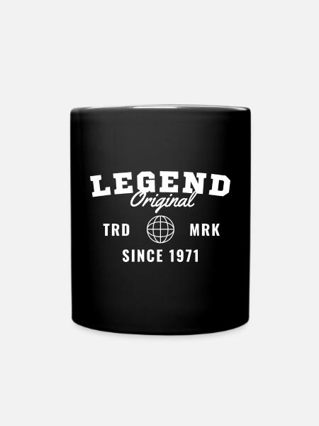 Birth Year Legend Since 1971 - Full Colour Mug - black