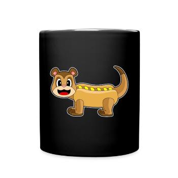 Erdmännchen Hotdog - Tasse einfarbig - Schwarz - Vorne