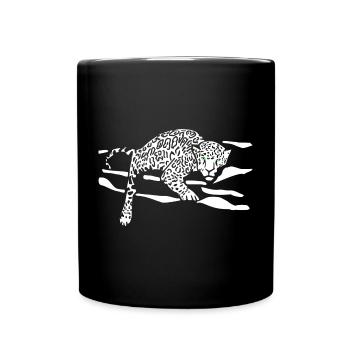 Silhouette de saut léopard - Mug uni - noir - Devant