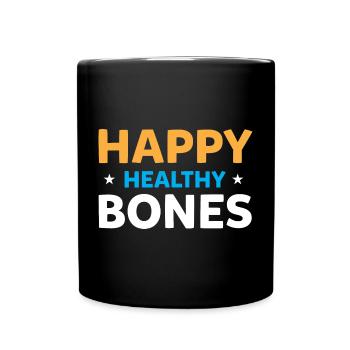 Happy Healthy Bones - For strong bones - Full Colour Mug - black - Front