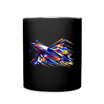 Kunstflugzeug 2 - Tasse einfarbig - Schwarz - Vorne