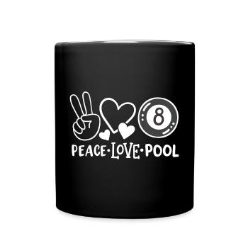 8-Ball Poolbillardspieler - Tasse einfarbig - Schwarz - Vorne