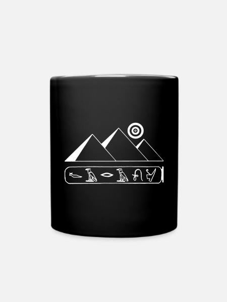 Pyramiden und weißer Pharao - Tasse einfarbig - Schwarz