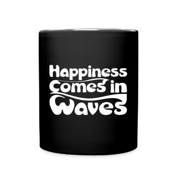 Waves of Happiness in Vintage Style - Full Colour Mug - black - Front