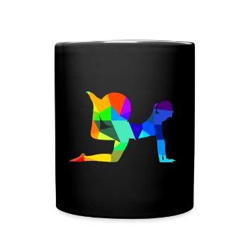 Pilates Yoga Rainbow Colors Polygon Sports - Full Colour Mug - black - Front