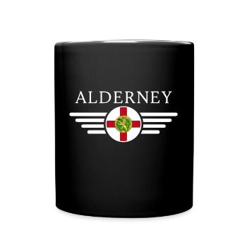 J’aime Aurigny, T-shirt design de style élégance - Mug uni - noir - Devant