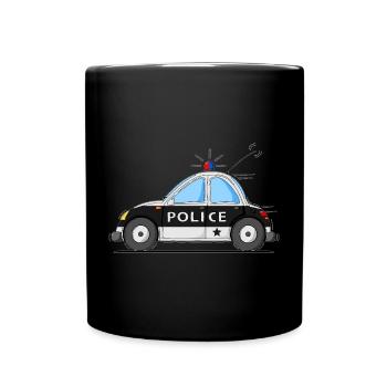 Polizeiauto Police Schwarz - Tasse einfarbig - Schwarz - Vorne