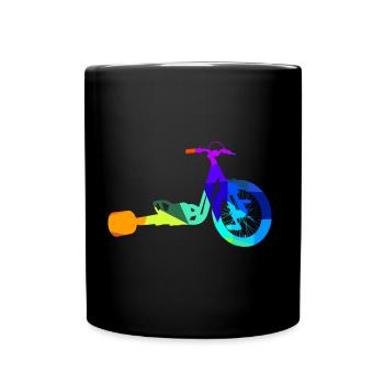 Drift Dirt Bike Rainbow Polygon Motorcycle - Full Colour Mug - black - Front