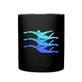 Schwimmen Schwimmsport Kinder Schwimm Schwimmer - Tasse einfarbig - Schwarz - Vorne