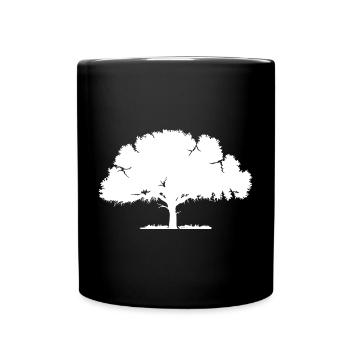 Oak tree forest nature vector illustration icon - Full Colour Mug - black - Front