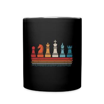 Chess Player Retro Chess Pieces Chess Game - Full Colour Mug - black - Front