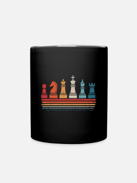 Échecs Pièces d’échecs rétro Joueur d’échecs - Mug uni - noir