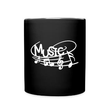 Musik in der Haut (Weiß) - Tasse einfarbig - Schwarz - Vorne