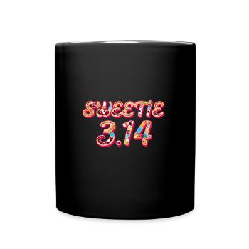 Playful Typography Of Sweetie And filled with pie - Full Colour Mug - black - Front
