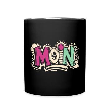 Funky Moin | Cooles Streetwear-Typo-Shirt - Tasse einfarbig - Schwarz - Vorne