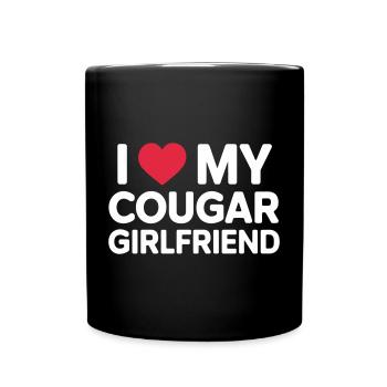 I Love My Cougar Girlfriend - Tasse einfarbig - Schwarz - Vorne