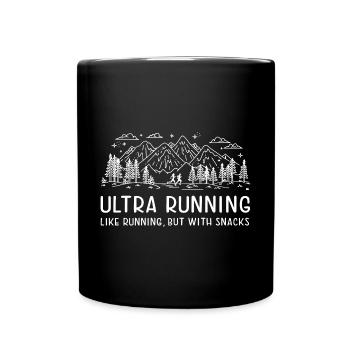 Ultra Running - Like Running, but with Snacks - Full Colour Mug - black - Front