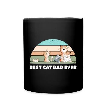 Meilleur chat papa chats papa papa vintage amoureux des chats - Mug uni - noir - Devant