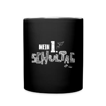 Erster Schultag Einschulung Schulkind - Tasse einfarbig - Schwarz - Vorne