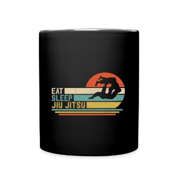 eat sleep jiu jitsu - Tasse einfarbig - Schwarz - Vorne