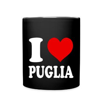 J’aime Région des Pouilles Italie Ville Coeur Drôle - Mug uni - noir - Devant