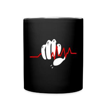 Poing serré avec ligne d’impulsion - Mug uni - noir - Devant