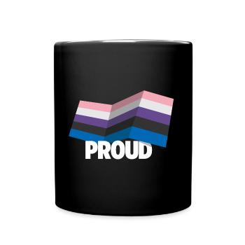 PROUD 2025 Genderfluid - Tasse einfarbig - Schwarz - Vorne