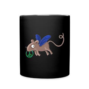 Souris de la paix Susi vole pour la paix - Mug uni - noir - Devant