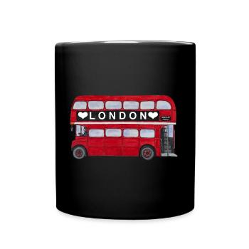 Londres Red Bus Double Decker Angleterre Ville touristique - Mug uni - noir - Devant