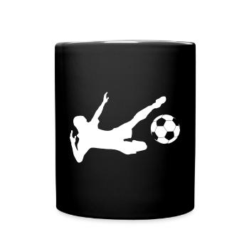 Minimalistische Silhouette Fußballspieler - Tasse einfarbig - Schwarz - Vorne