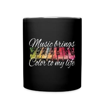 Piano - La musique apporte de la couleur dans ma vie - Mug uni - noir - Devant