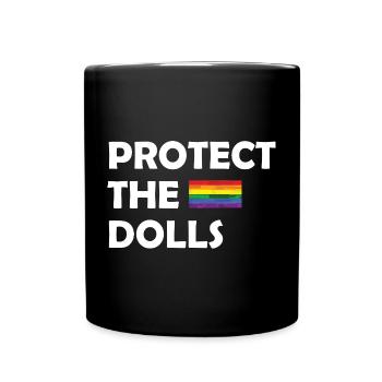 PROTECT THE DOLLS flag small - Tasse einfarbig - Schwarz - Vorne