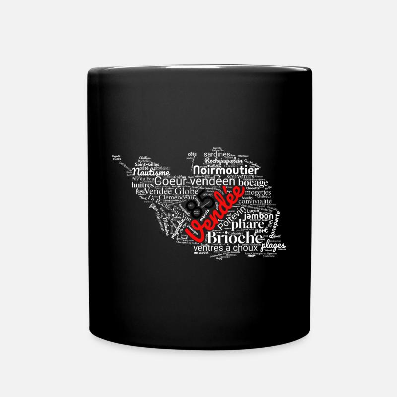 Proud to be from the Vendée – Heart in Vendée – 85 - Full Colour Mug - black