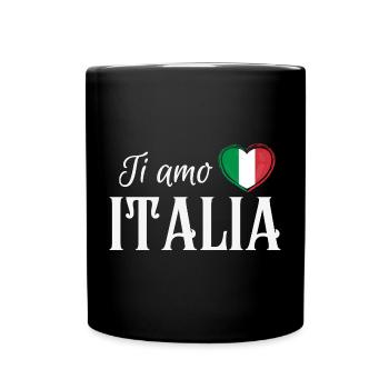 Ich liebe Italien, italienischen Stolz - Tasse einfarbig - Schwarz - Vorne