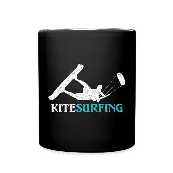 Ride the Wind – Kitesurf Style - Full Colour Mug - black - Front