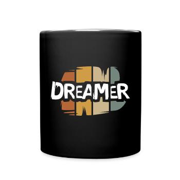 vintage Dreamer lettering - retro artist logo - Full Colour Mug - black - Front