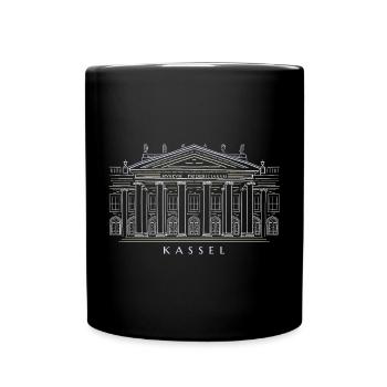 Kassel, Dessin à la main Fridericianum, Art - Mug uni - noir - Devant