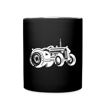 Tractor Silhouette Farmer Agriculture - Full Colour Mug - black - Front