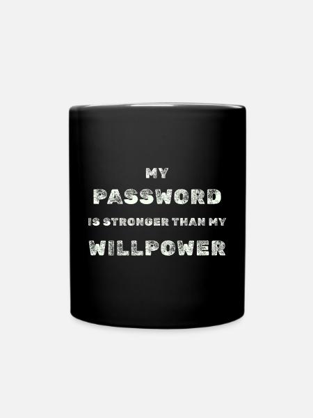 Strong Password – IT Humor Tee - Full Colour Mug - black