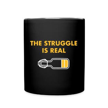bitte Bier nachfüllen - Tasse einfarbig - Schwarz - Vorne