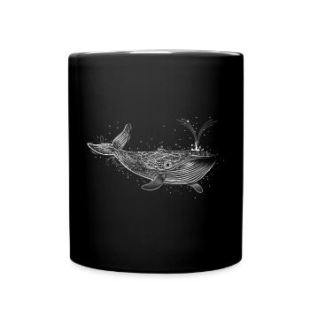 weißer Wal - Tasse einfarbig - Schwarz - Vorne