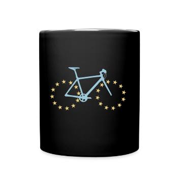 Vélo avec pneus Europe - Mug uni - noir - Devant